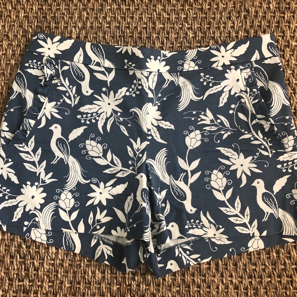 EUC LOFT Blue and White Shorts Size 4